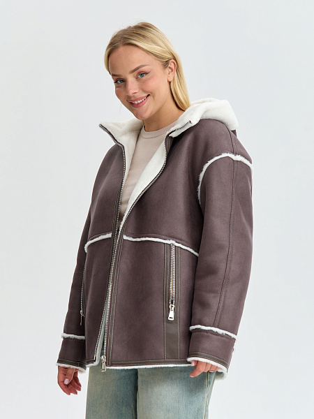 Дубленка LAWINTER  модель 35860, цвет Серый