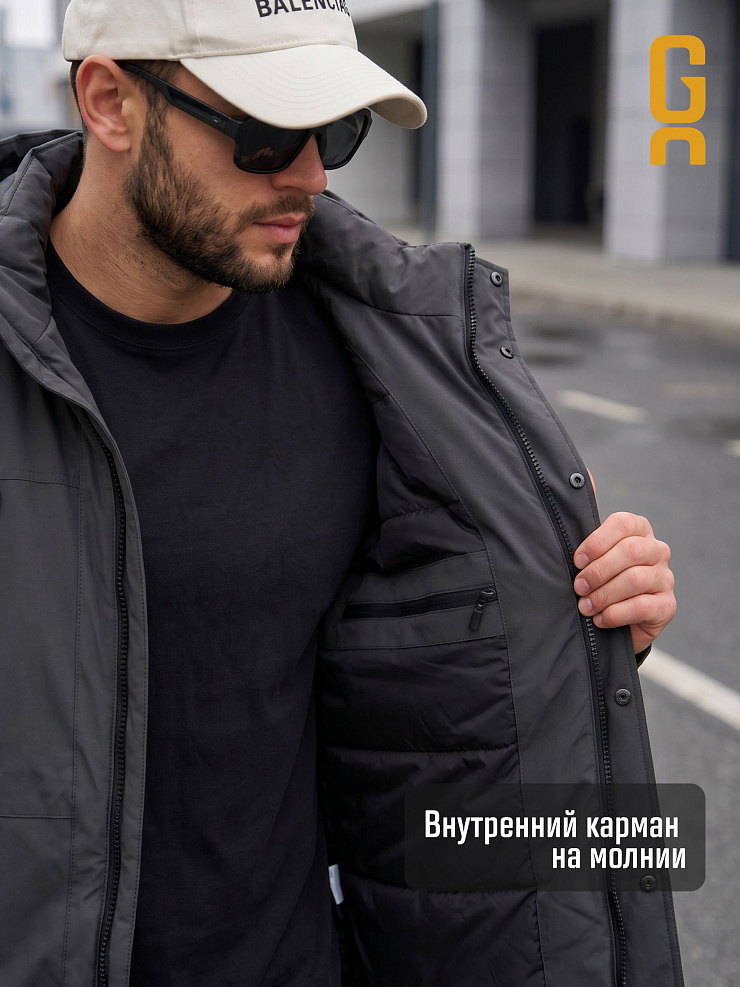 Куртка мужская демисезонная GRIZMAN, темно-серая, модель 74919