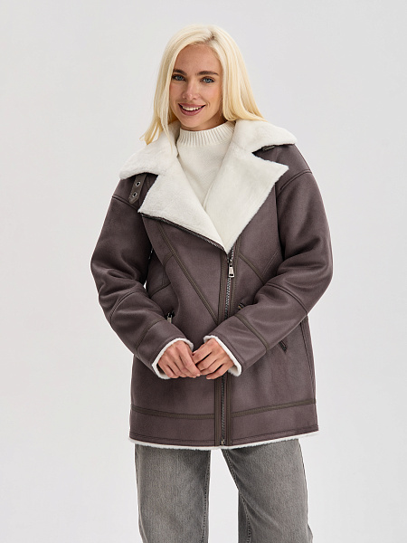 Дубленка LAWINTER  модель 35766, цвет Серый