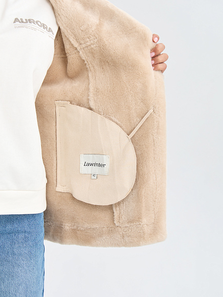 Дубленка LAWINTER  модель 35204, цвет Коричневый