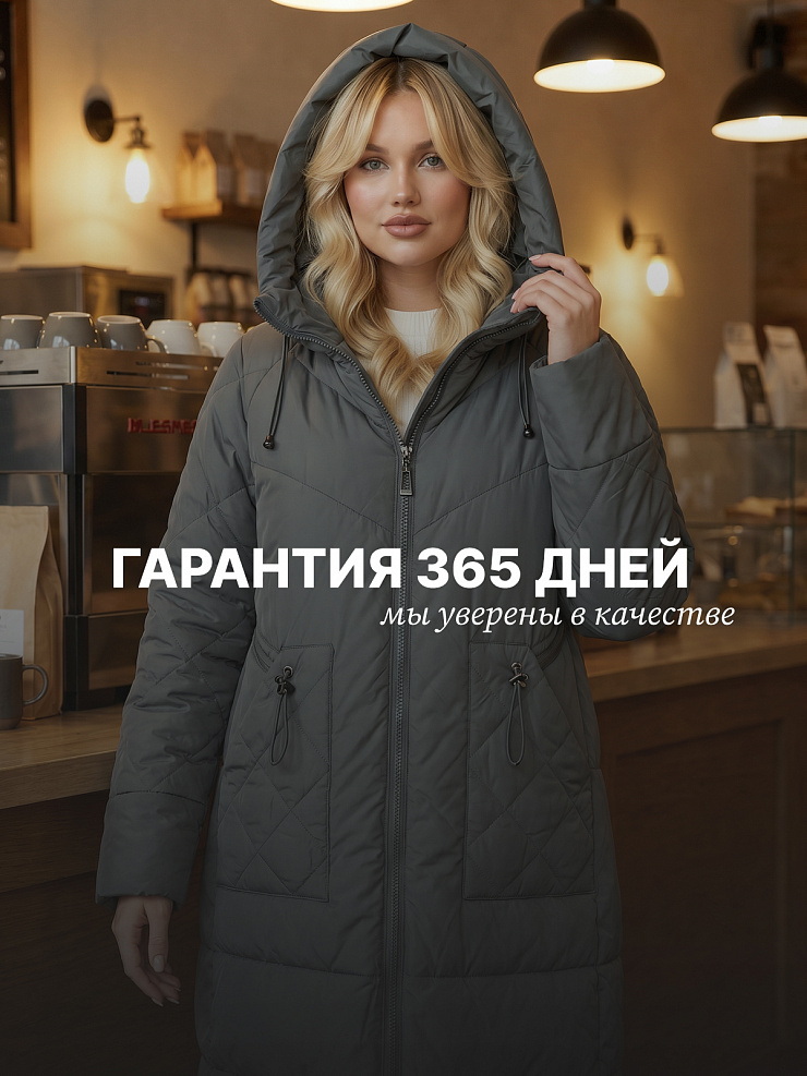 Пальто женское демисезонное LAWINTER, зеленое, модель 84844