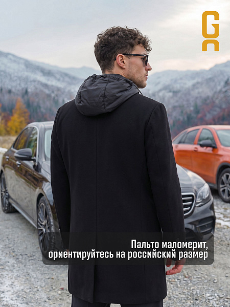 Пальто мужское осеннее GRIZMAN, черное, модель 73358