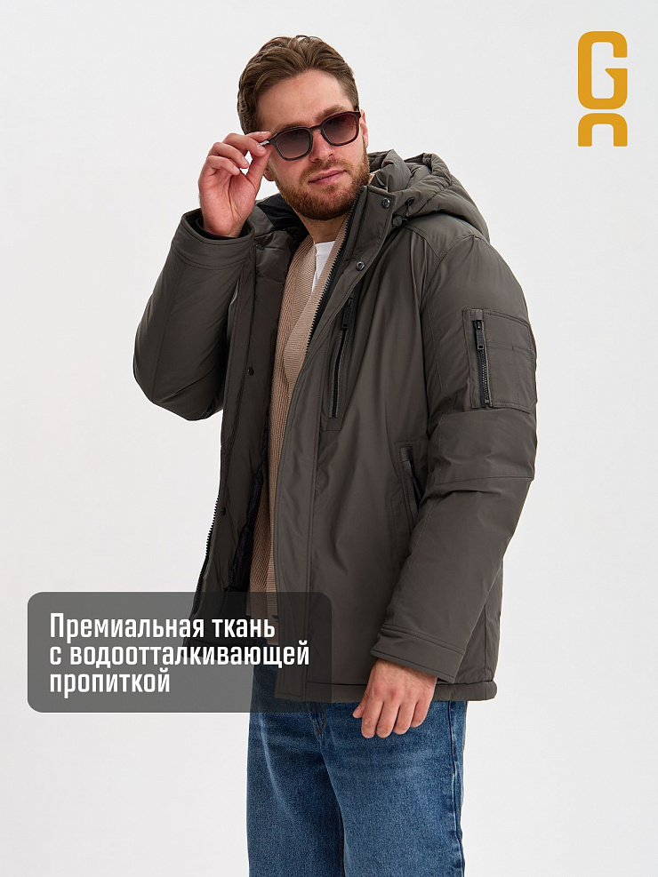 Куртка мужская зимняя GRIZMAN, серо-зеленая, модель 75423
