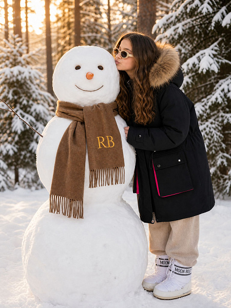 Куртка для девочки зимняя BRITT, черно-розовая, модель 66331