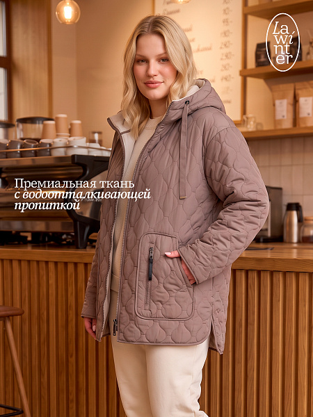 Куртка женская демисезонная LAWINTER, кофе, модель 83594