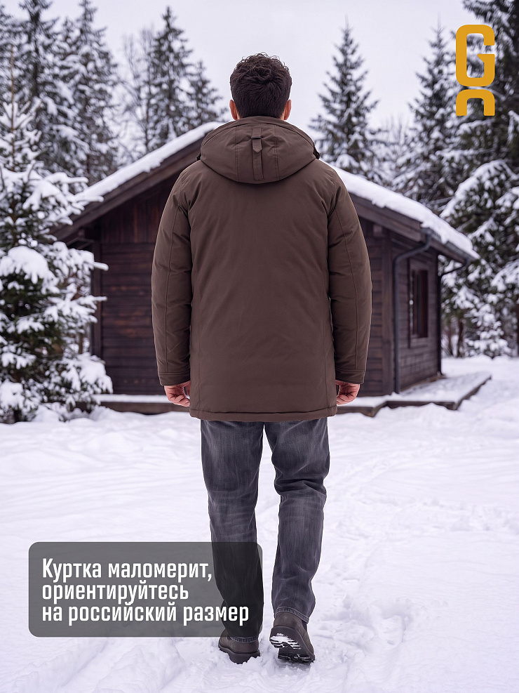 Парка мужская зимняя GRIZMAN, коричневая, модель 75880