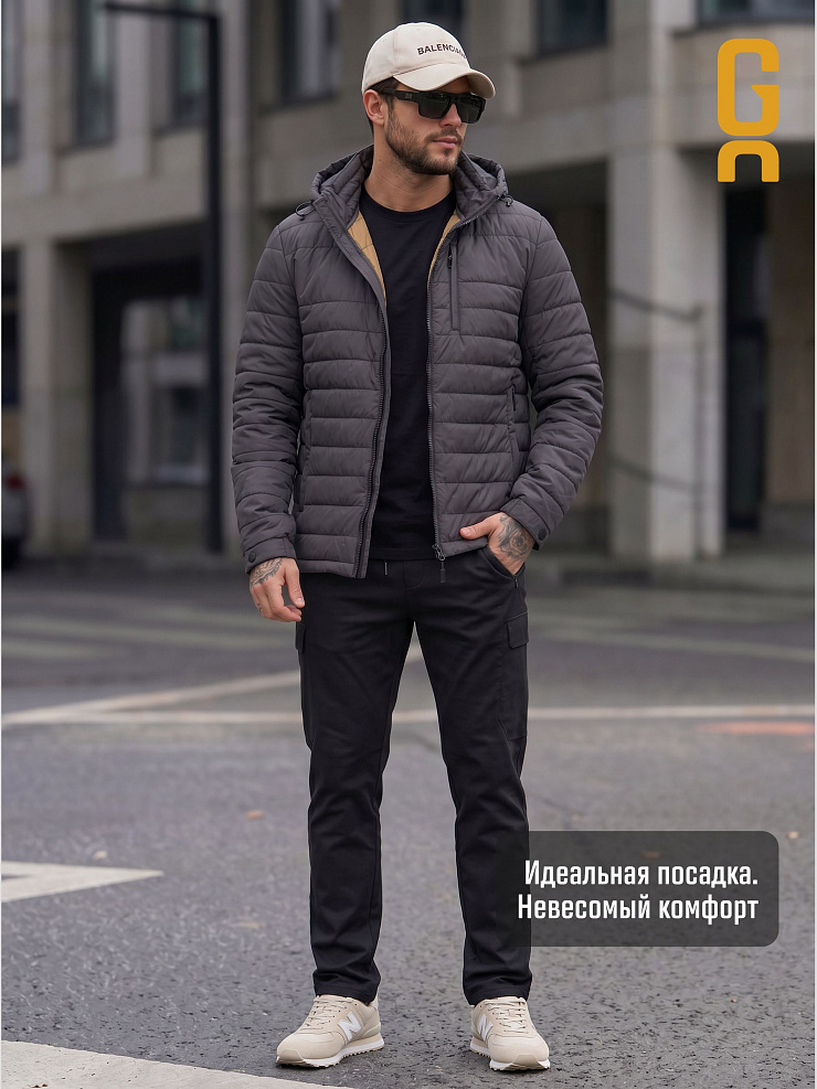 Куртка мужская демисезонная GRIZMAN, темно-серая, модель 74292