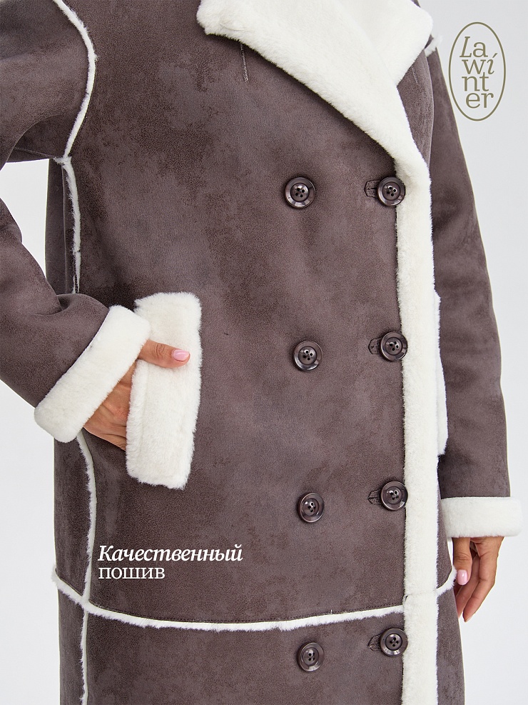 Дубленка женская зимняя LAWINTER, графит, модель 34717