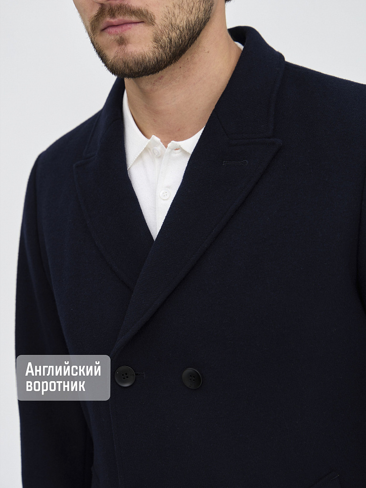 Пальто мужское осеннее GRIZMAN, темно-синее, модель 73222