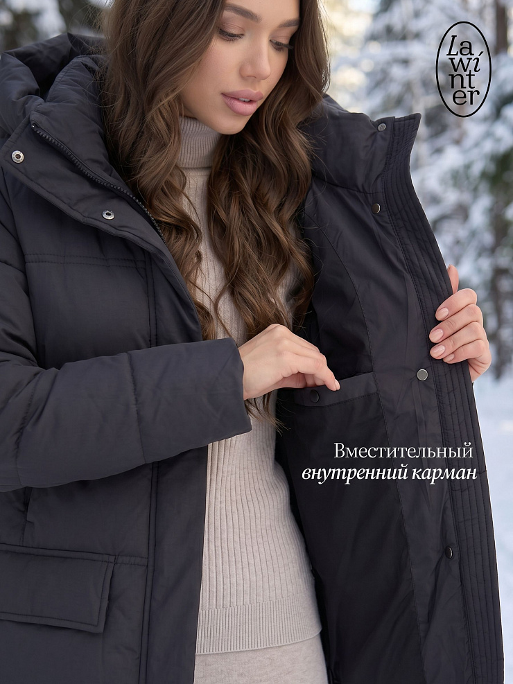 Куртка женская зимняя LAWINTER, черная, модель 85221