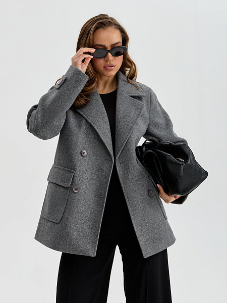 Пальто LAWINTER  модель 85698, цвет Светло-серый