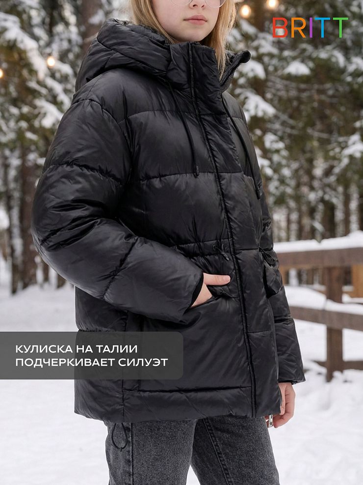 Куртка для девочки зимняя BRITT, черная, модель 66858
