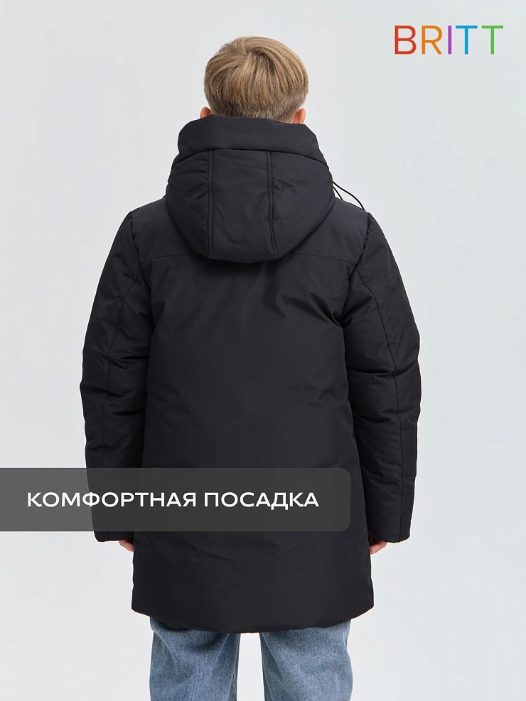 Куртка для мальчика зимняя BRITT, черная, модель 65336