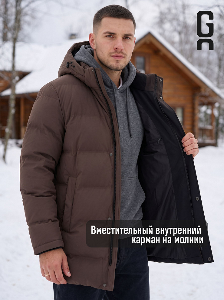 Куртка мужская зимняя GRIZMAN, коричневая, модель 76955