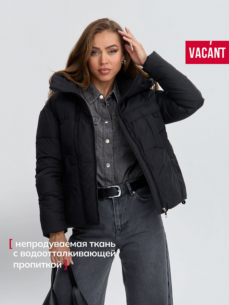Куртка женская зимняя VACANT, черная, модель 85348