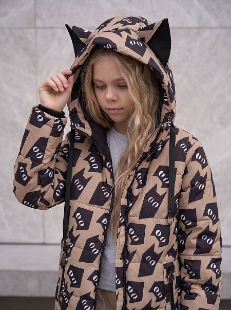 Куртка для девочки демисезонная BRITT, бежевая, модель 63751