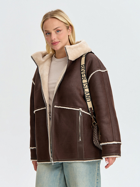 Дубленка LAWINTER  модель 35860, цвет Коричневый