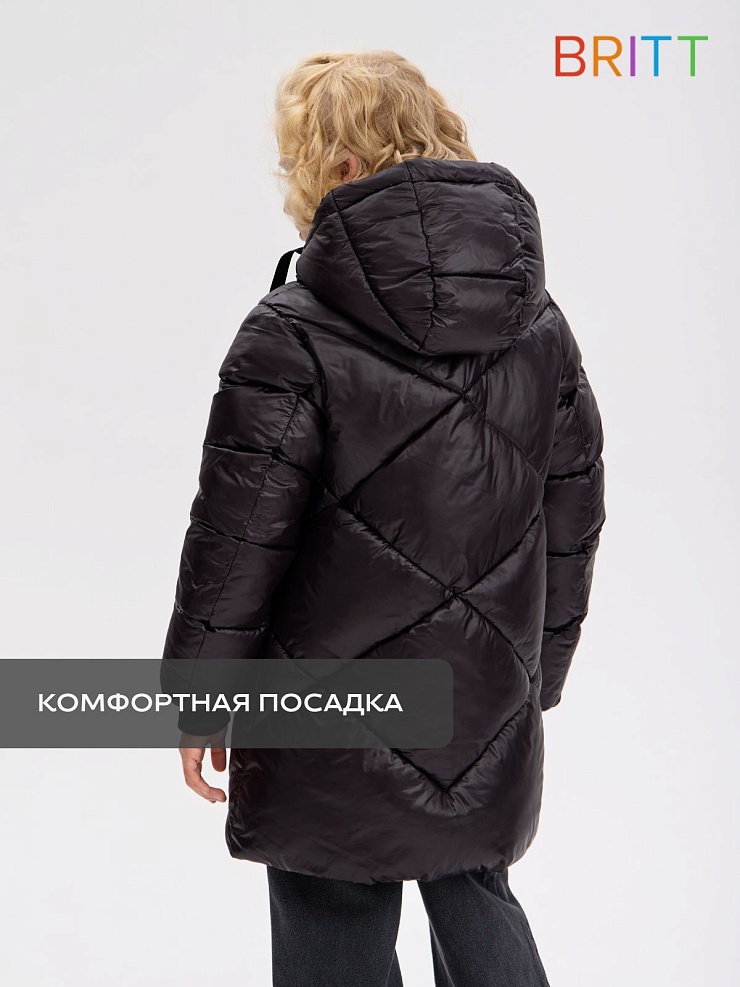 Куртка для девочки зимняя BRITT, черная, модель 65918