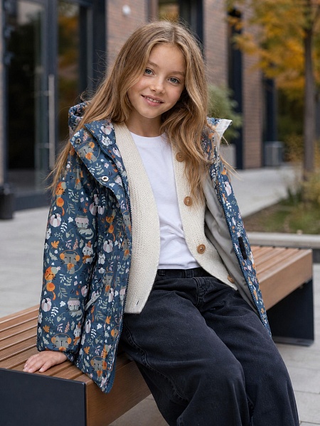 Куртка для девочки демисезонная BRITT, графит, модель 64412