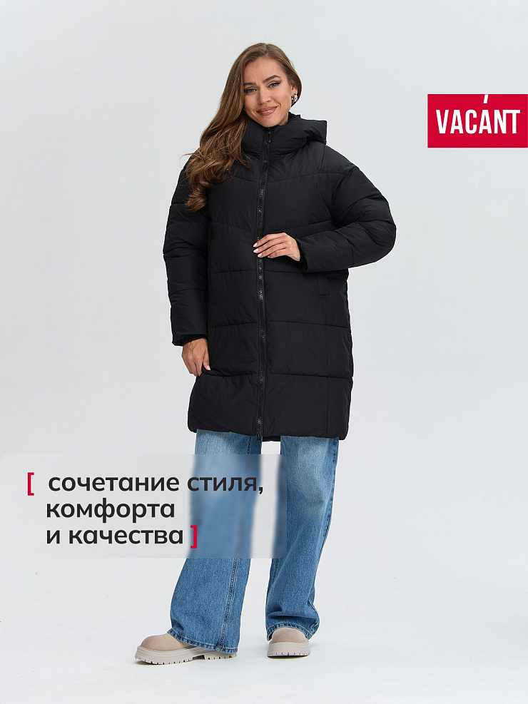 Куртка женская зимняя VACANT, черная, модель 8554