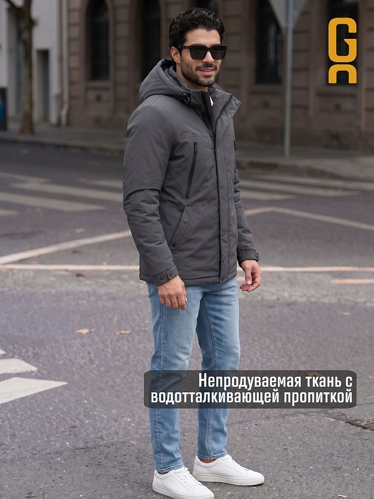 Куртка мужская демисезонная GRIZMAN, темно-серая, модель 74786