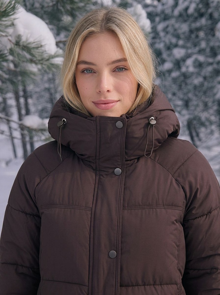 Куртка женская зимняя LAWINTER, коричневая, модель 85316