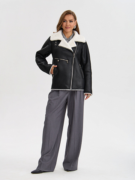 Дубленка LAWINTER  модель 3588, цвет Черно-белый