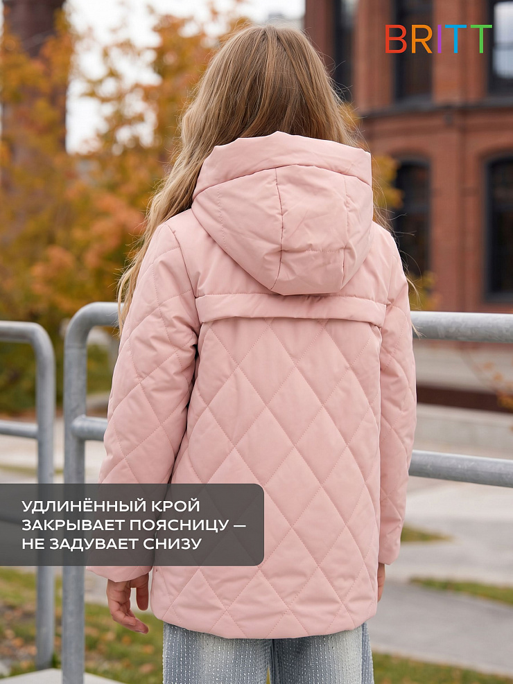 Куртка для девочки демисезонная BRITT, розовая, модель 63239