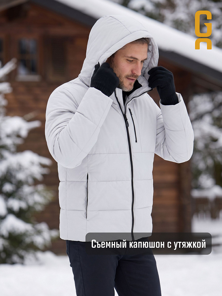 Пуховик мужской зимний GRIZMAN, светло-серый, модель 71891