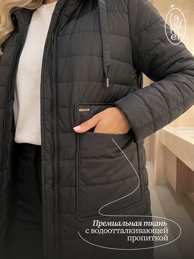 Куртка женская демисезонная LAWINTER, черная, модель 83781