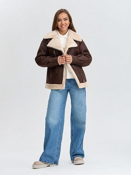 Дубленка LAWINTER  модель 35204, цвет Коричневый