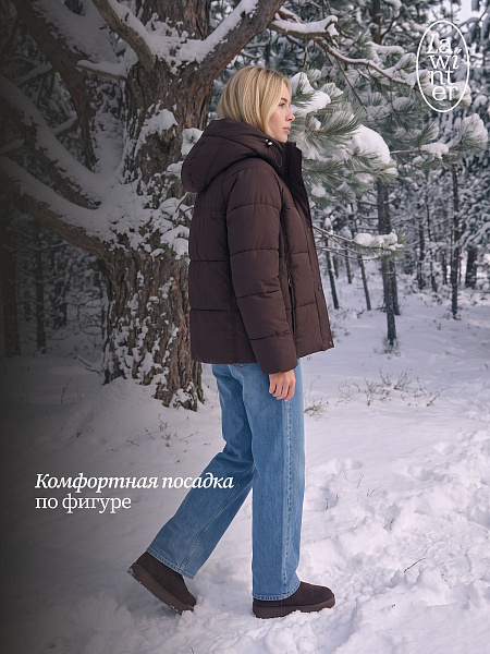 Куртка женская зимняя LAWINTER, коричневая, модель 85316