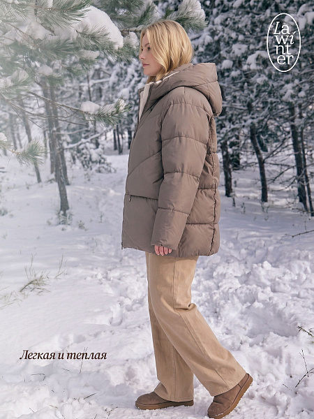 Куртка женская зимняя LAWINTER, кофе, модель 86233