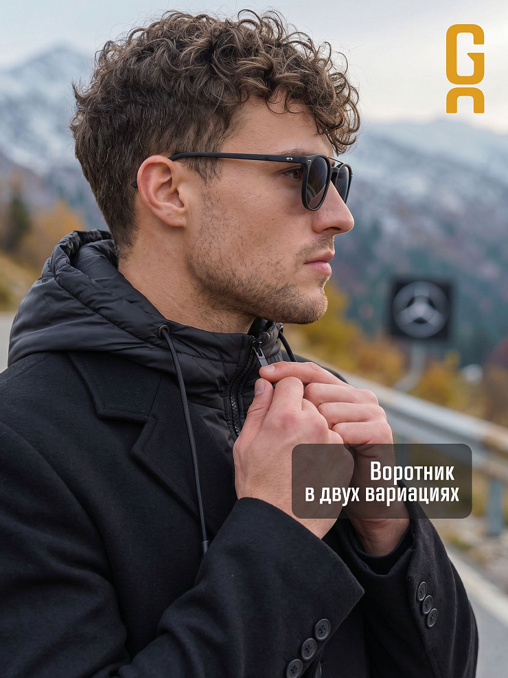 Пальто мужское осеннее GRIZMAN, черное, модель 73358