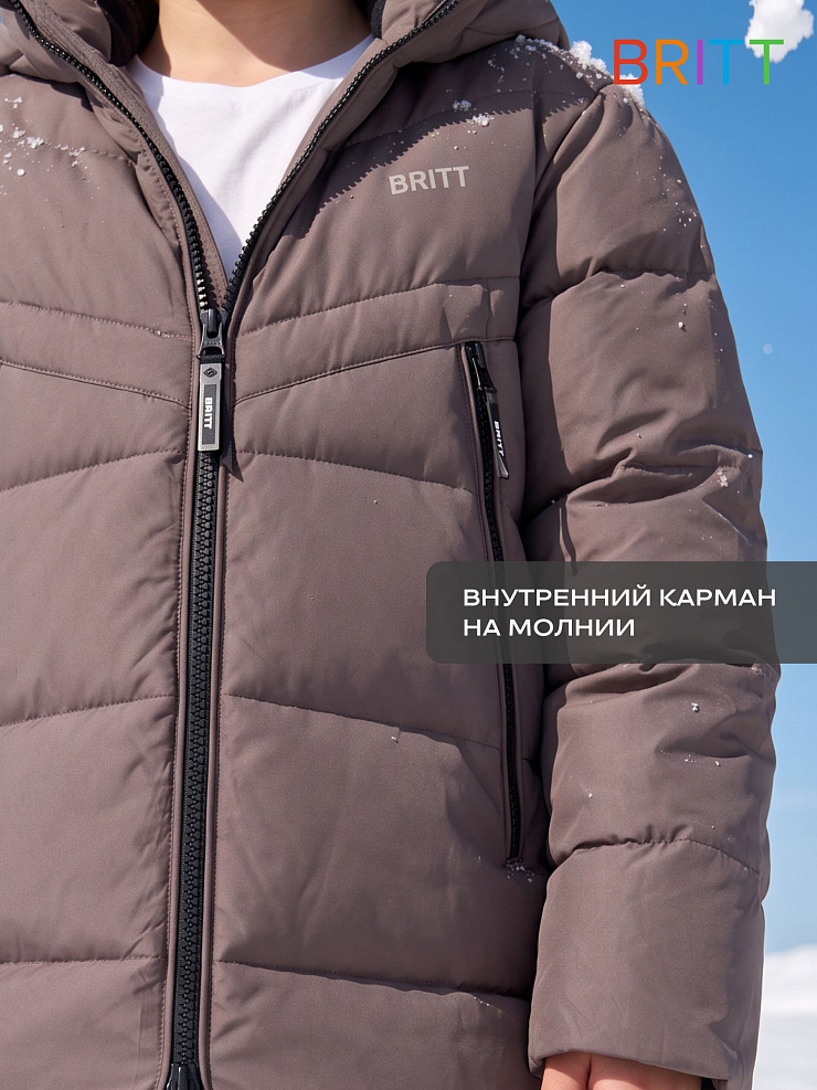 Куртка для мальчика зимняя BRITT, графит, модель 65522