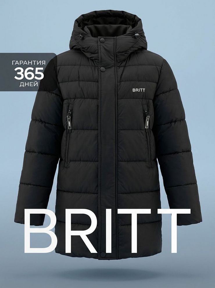 Куртка для мальчика зимняя BRITT, черная, модель 65832
