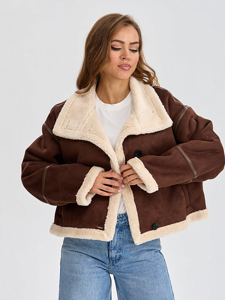 Дубленка VACANT  модель 35847, цвет Коричневый