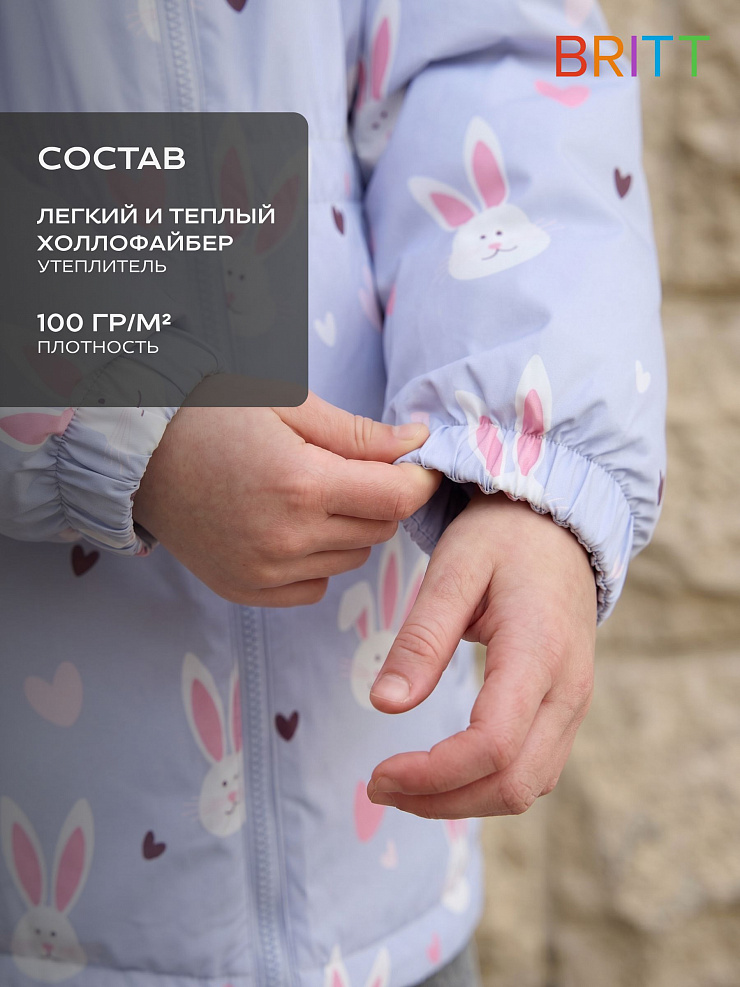 Куртка для девочки демисезонная BRITT, серая, модель 65440