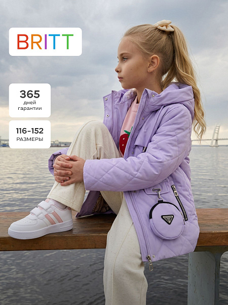 Куртка для девочки демисезонная BRITT, сиреневая, модель 63239