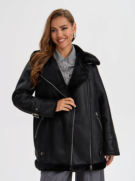 Дубленка LAWINTER  модель 35667, цвет Черный