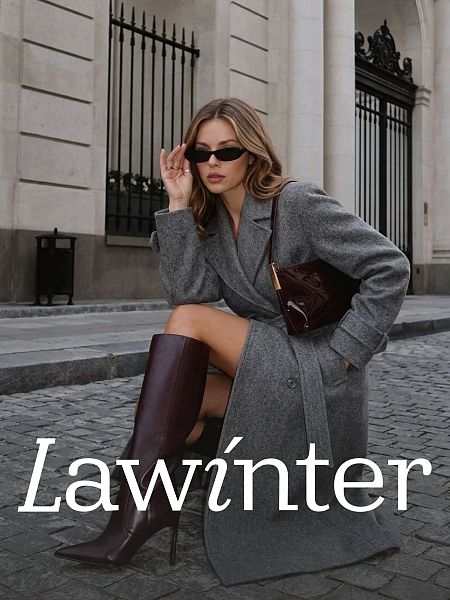 Пальто женское осеннее LAWINTER, серое, модель 8573