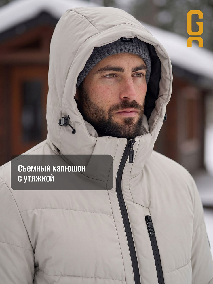 Пуховик мужской зимний GRIZMAN, серый, модель 73490
