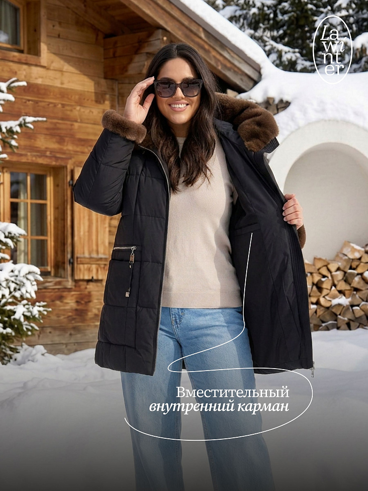 Куртка женская зимняя LAWINTER, черная, модель 85136