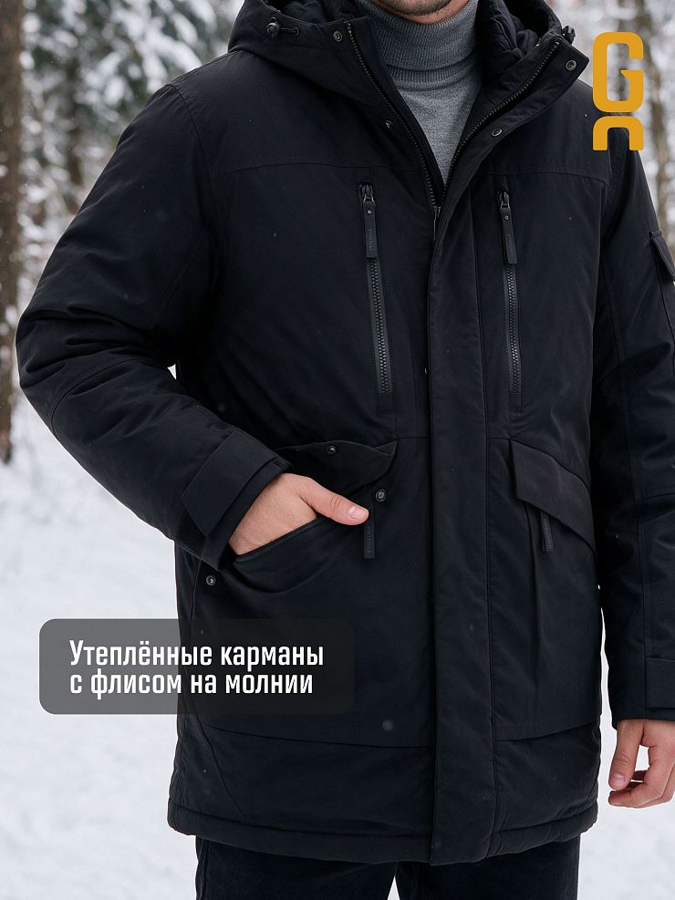 Парка мужская зимняя GRIZMAN, черная, модель 76373