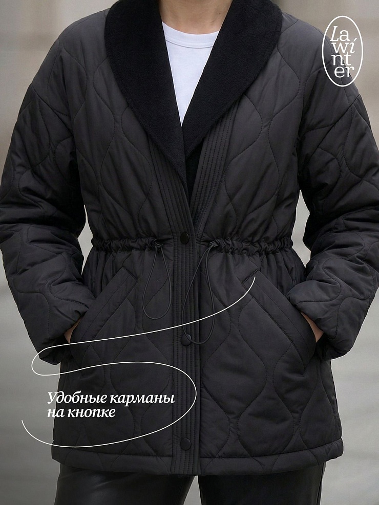 Куртка женская демисезонная LAWINTER, черная, модель 84738