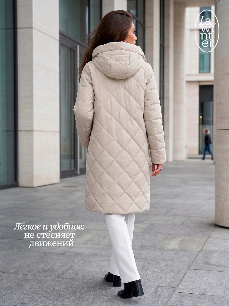 Пальто женское демисезонное LAWINTER, олива, модель 83462