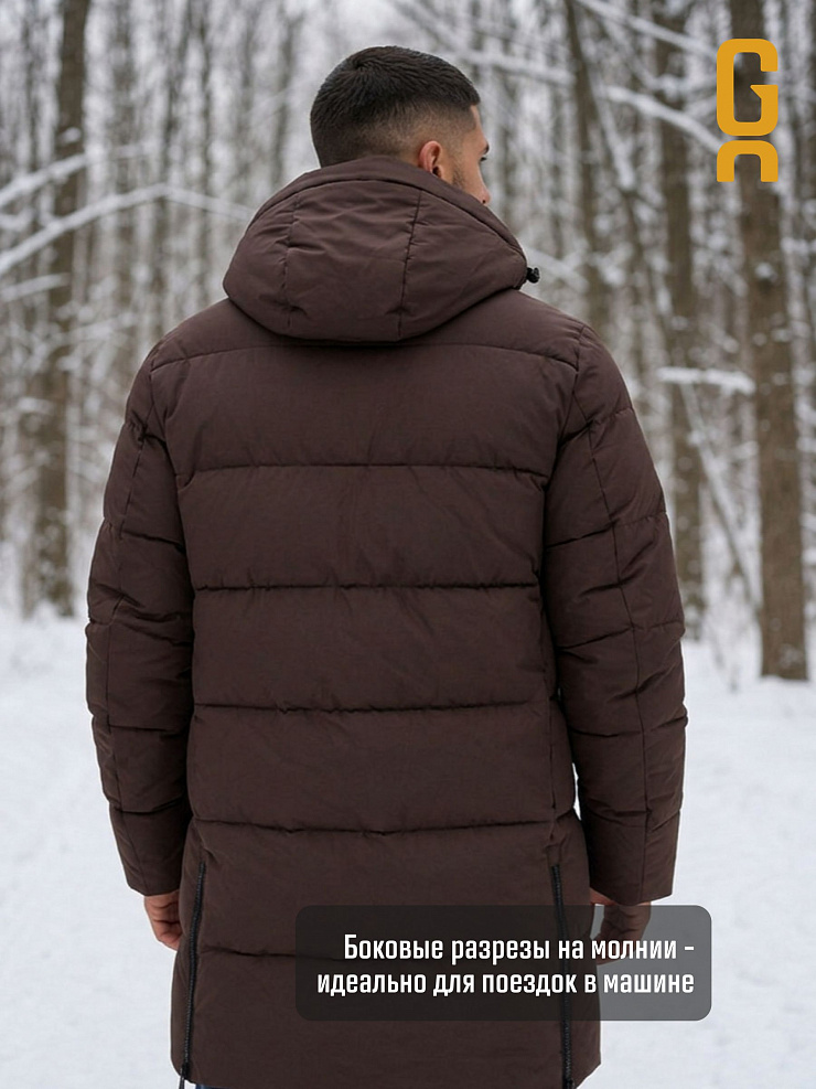 Куртка мужская зимняя GRIZMAN, коричневая, модель 73853