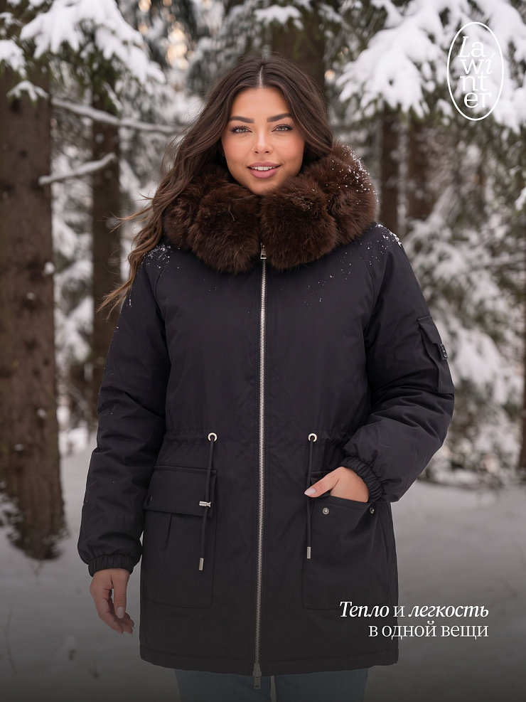 Парка женская зимняя LAWINTER, черная, модель 86849