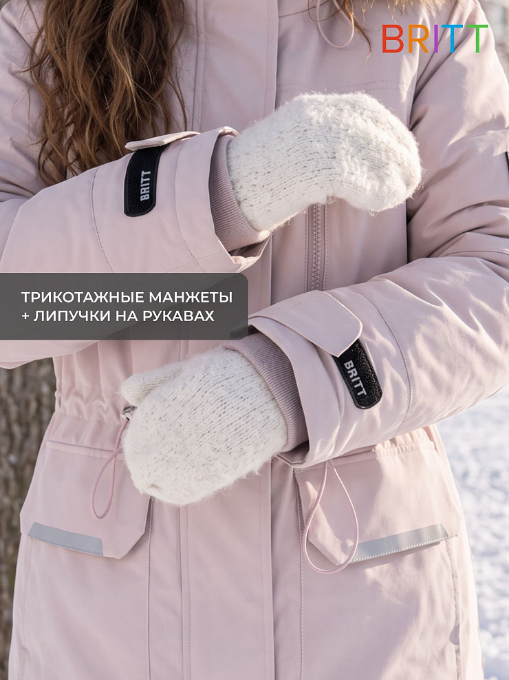 Куртка для девочки зимняя BRITT, светло-сиреневая, модель 65618