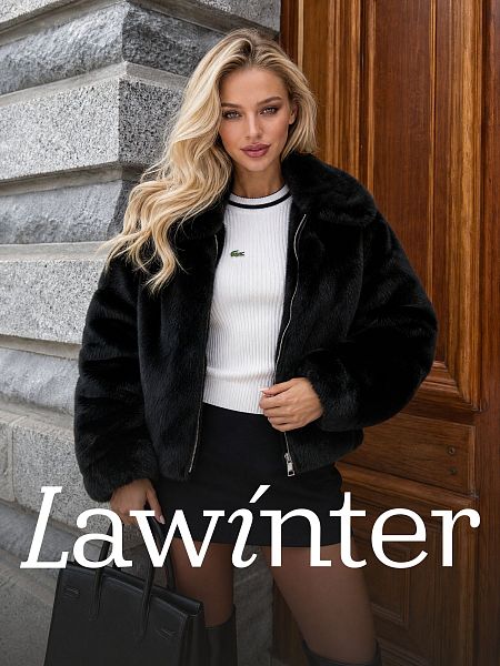 Шуба женская зимняя LAWINTER, черная, модель 56760